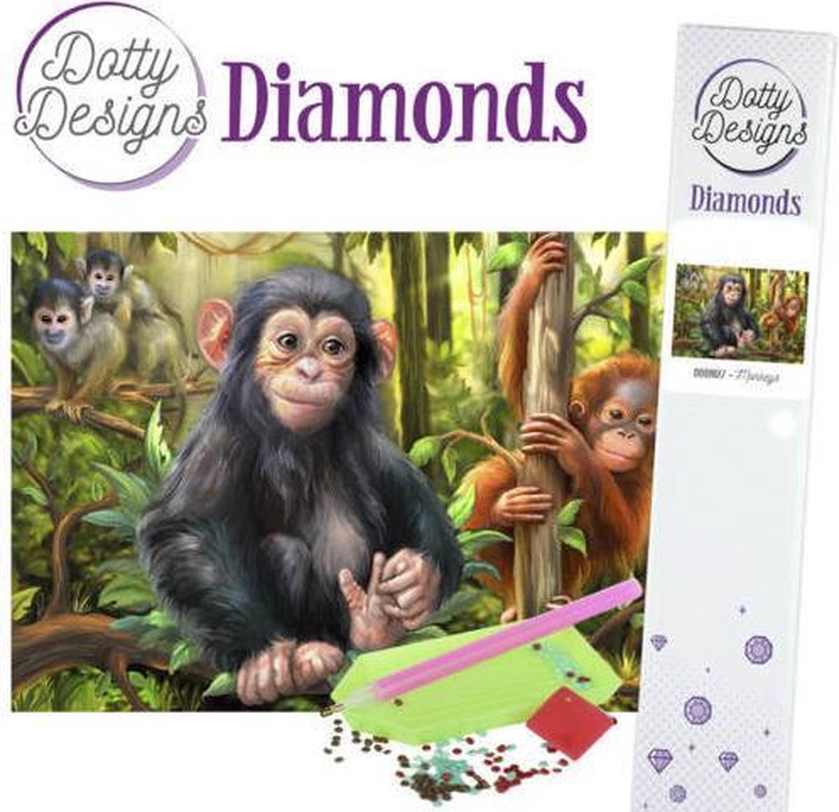 Dotty Designs Diamonds - Monkeys