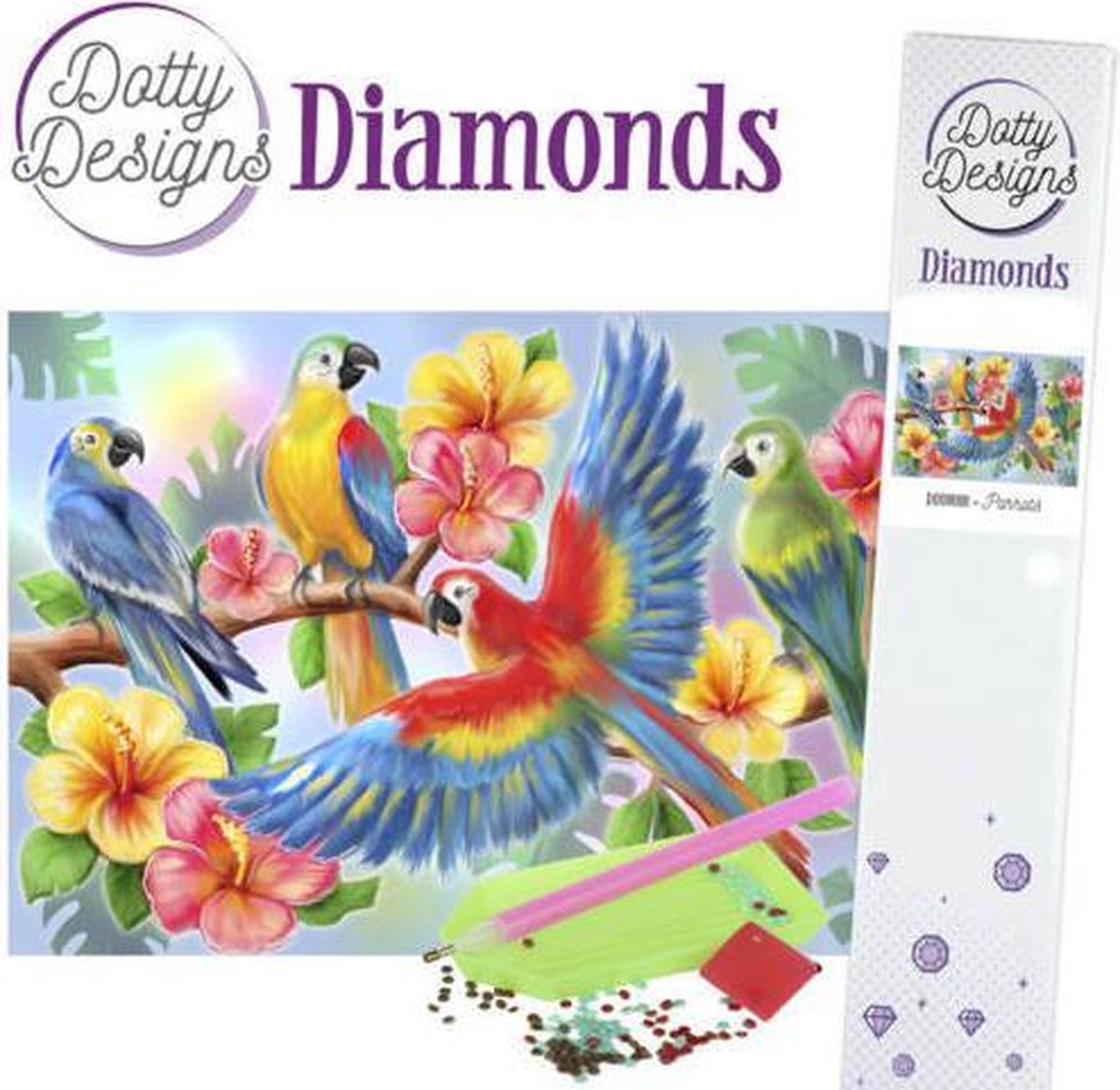 Dotty Designs Diamonds Parrots