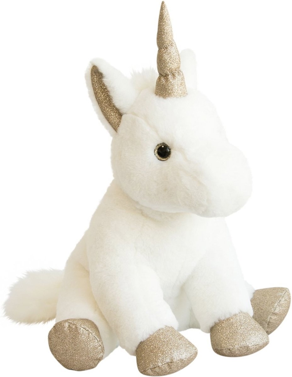 Gouden unicorn knuffel 45 cm, Luxe eenhoorn knuffel, een hoornknuffel, Dou Dou et Compagnie