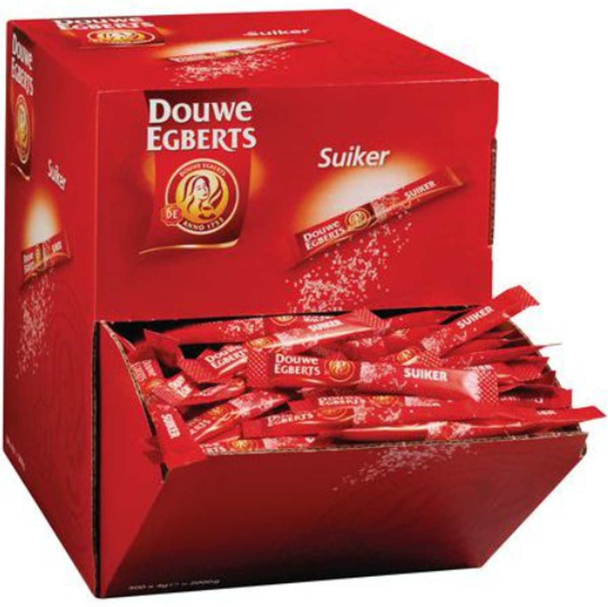 Dispenser suikersticks Douwe Egberts 2 x 500 stuks - suikerzakjes