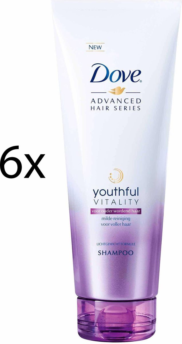 Dove Youthful Vitality Shampoo for Ageing Hair - 6 x 250 ml