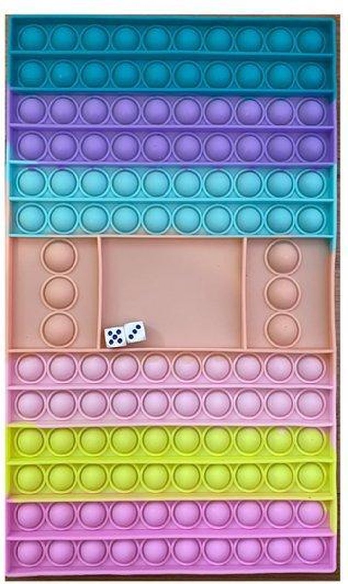 FIDGET TOYS - POP IT - POPIT - XXXXXL GROOT FORMAAT - DOBBELSTEEN GAME - LUDO - CHESS - RAINBOW pastel