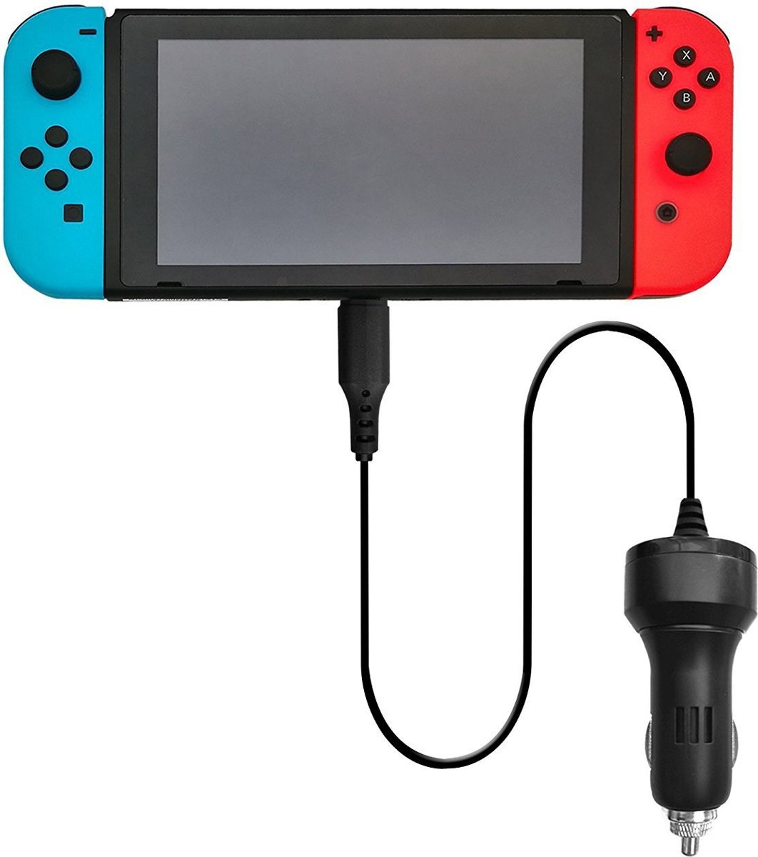 DrPhone - Nintendo Switch - Type-C Oplader Autolader Snellader - Overbelasting Beveiliging - Veilig en Snel laden