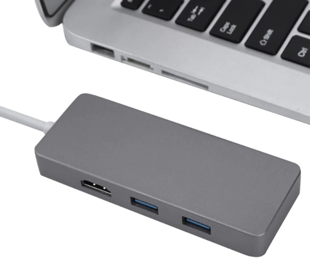 DrPhone 5-in-1 Type C naar HDMI Hub 4K Adapter + VGA/ USB3.0  & USB-C Power delivery