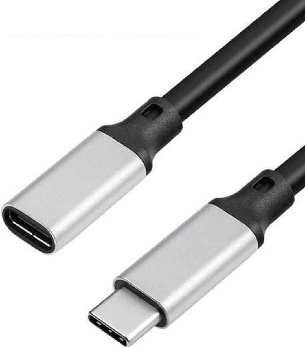 DrPhone CHX10 USB-C 3.1 Gen 2 naar Type-C female – Data - 4K Audio + Video - 100W PD Verleng Kabel - Oplaadkabel  – 5 Meter