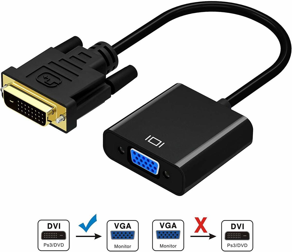 DrPhone DVI naar VGA-adapter - 1080p @60Hz actieve Converter 24 + 1 mannelijk naar vrouwelijk