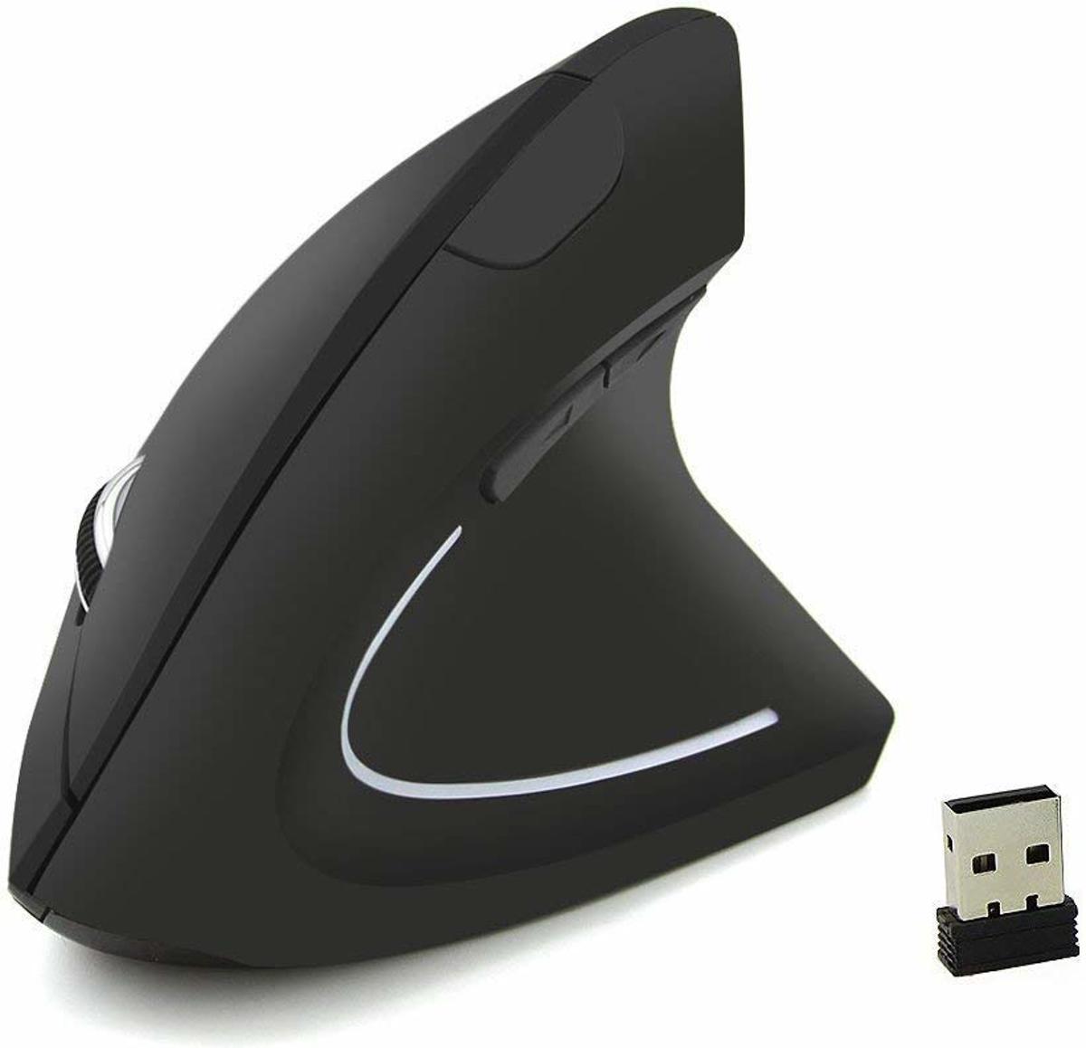 DrPhone Ergonomische Verticale Muis - Wireless Draadloze muis- 2,4 GHz met 3 verstelbare DPI opties 800/1200/1600 - 6