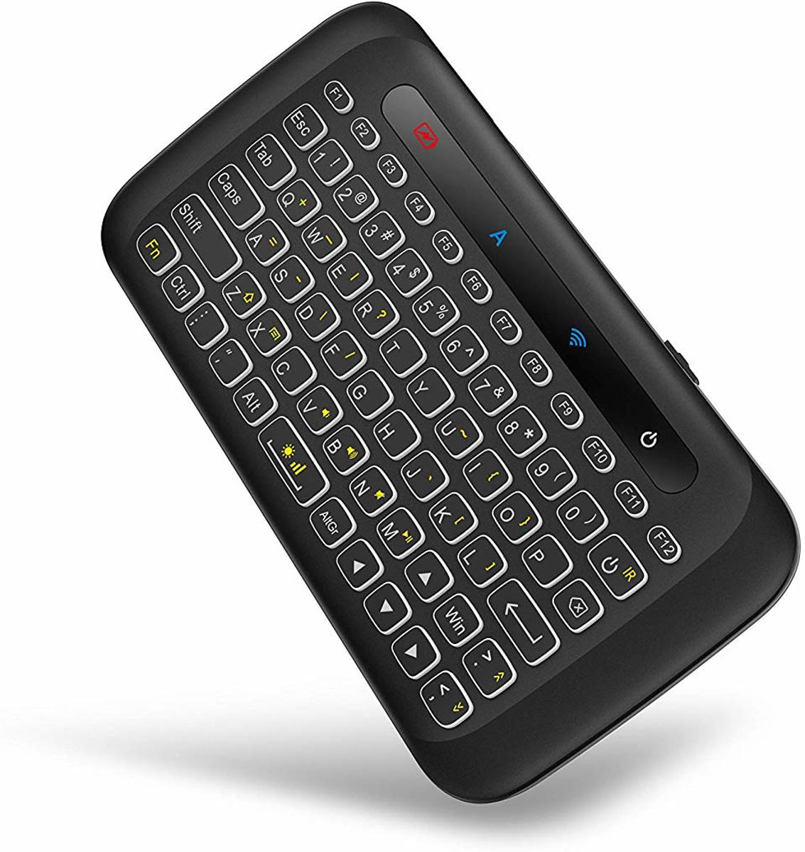 DrPhone H20 Mini Wireless Keyboard & Touchpad – 2.4GHz wireless – QWERTY Toetsenbord – Touchpad / Muis – Slaapstand – Gekleurde atmosfeer lamp – Re-Chargable Li-ion batterijen – Windows/Android/Linux/MacOs