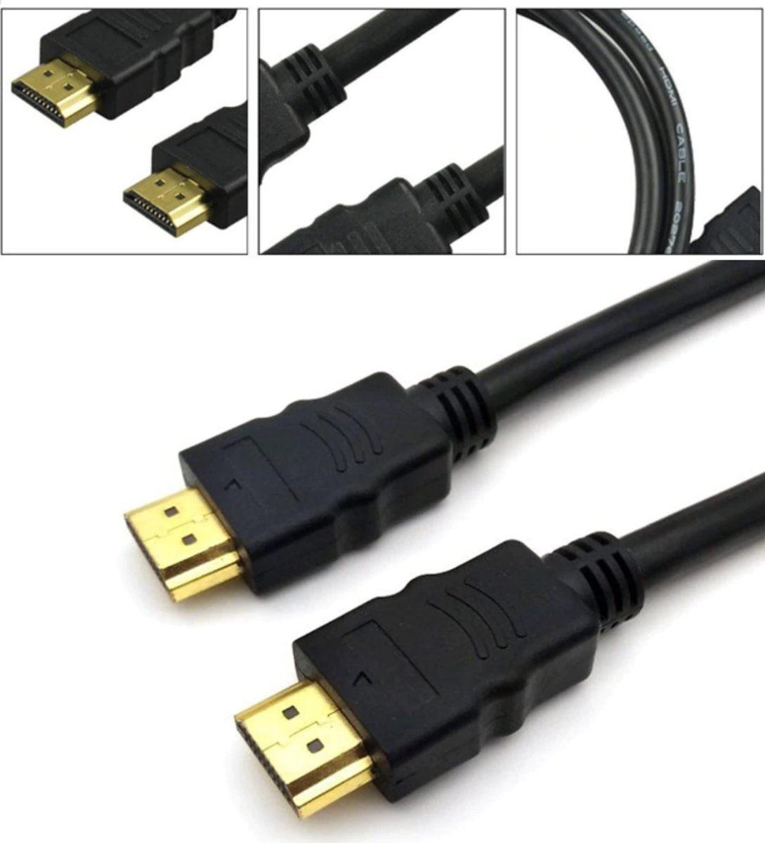 DrPhone HDMI naar HDMI kabel - 5 Meter - 1.4v Hoge Snelheid - Goud verguld - Zwart