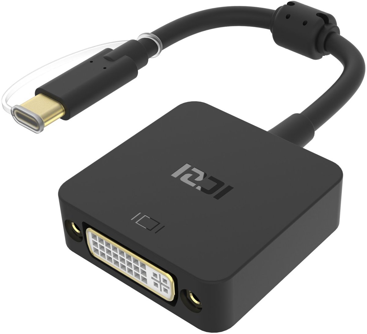 DrPhone ICZI USB 3.1 Type C (USB-C en Thunderbolt 3 poort compatibel) naar DVI-adapter - 1920 x 1080-   voor o.a Dell / MacBook en Google Chromebook Pixel/ Acer/Asus en meer – ( Zie volledige lijst in beschrijving) Zwart