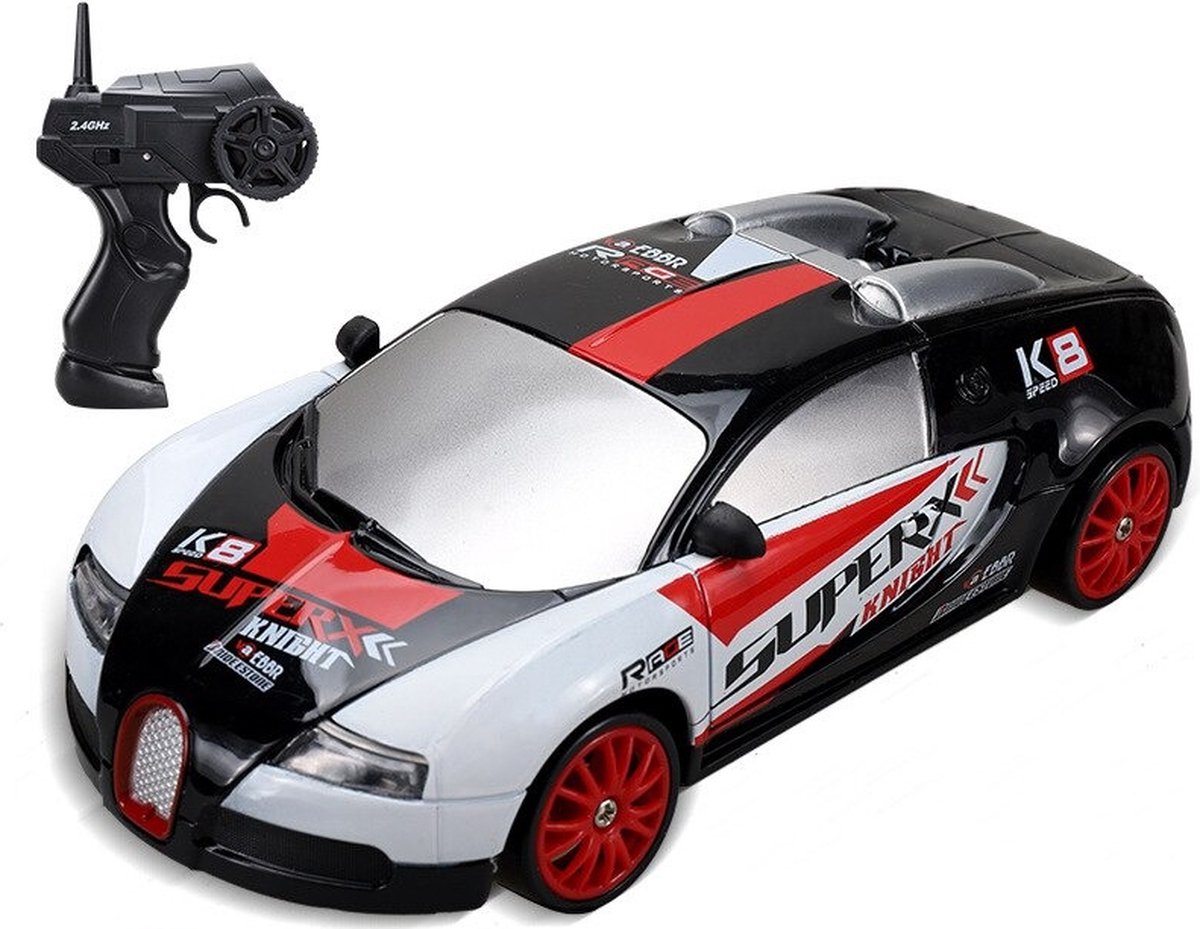 DrPhone RCZ3 – High Speed Drift RC Auto - 2.4 Ghz - 3.7V 500mah – LED Licht – 15 KM/H – Vierwielaandrijving – Wit/Rood