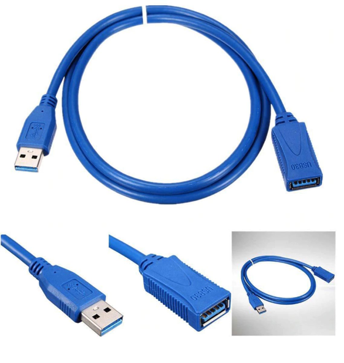 DrPhone USB 3.0-verlengkabel Type A mannelijk naar vrouwelijk – 0.5M – Blauw