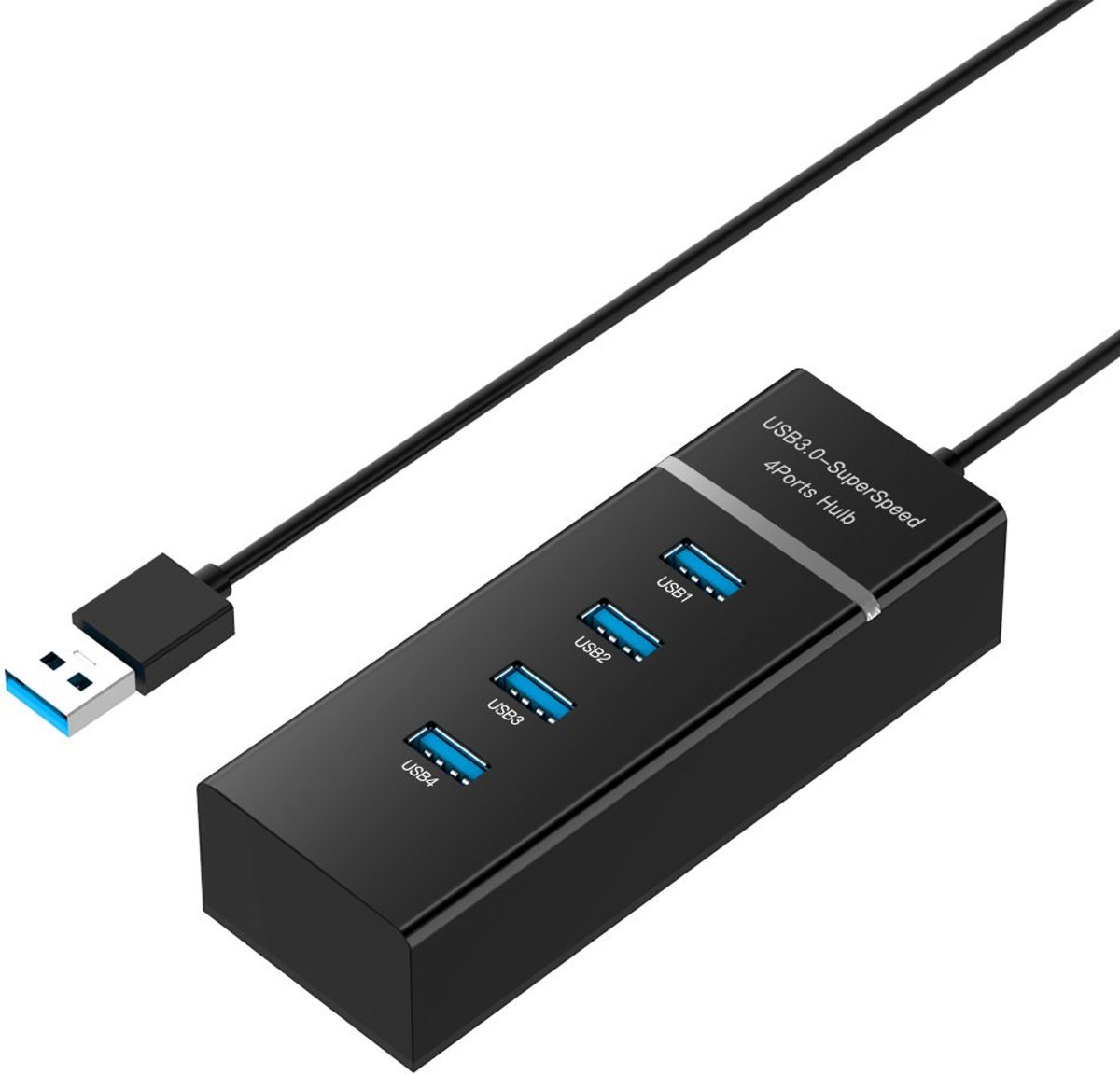 DrPhone Xtreme 4 Poort 5GBPS USB 3.0 Hub Splitter Computer Notebook Laptop / Windows / Mac OS / Linux - Zwart