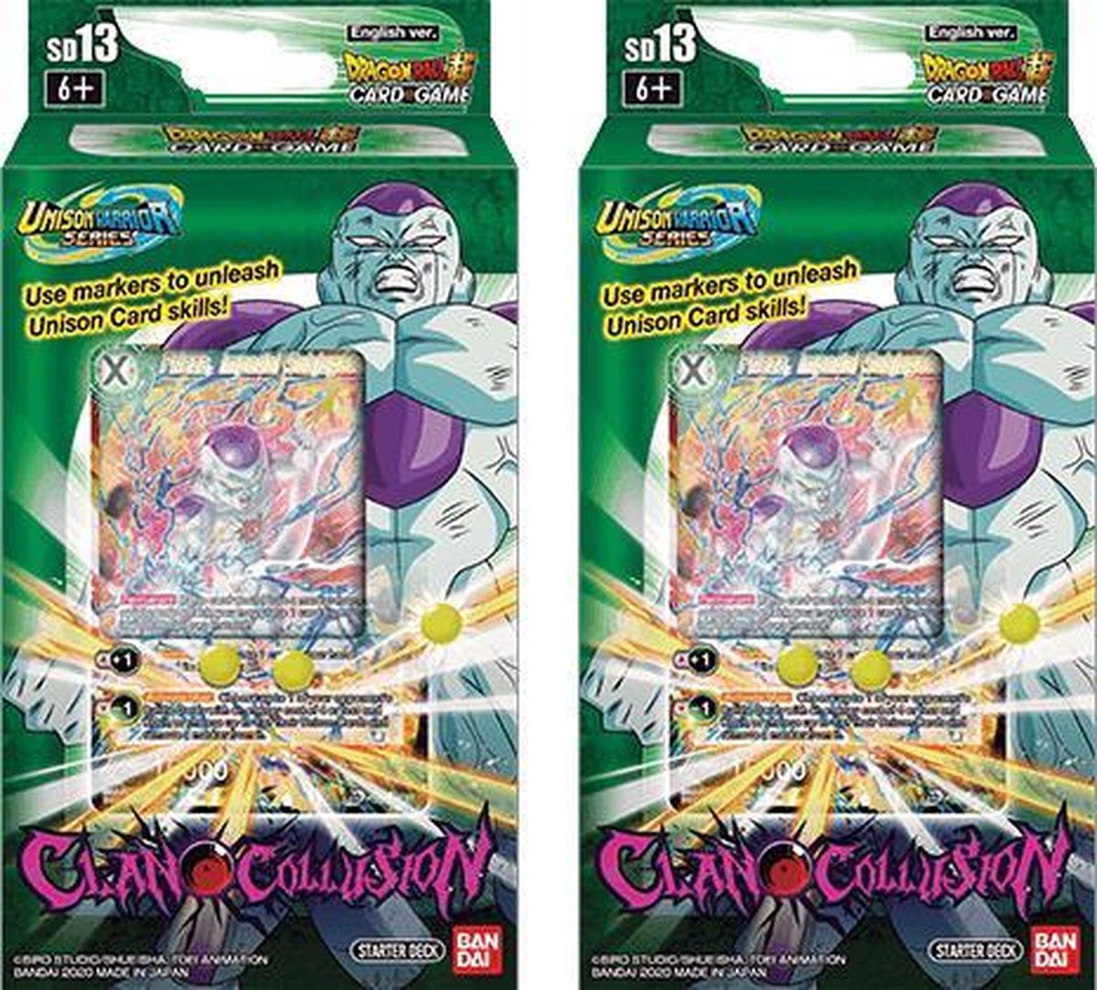 2x TCG Dragon Ball Super Card Game Clan Collision Starter Deck SD13 - Green Deck - Frieza - DBS kaartspel - DBSCG - SCG