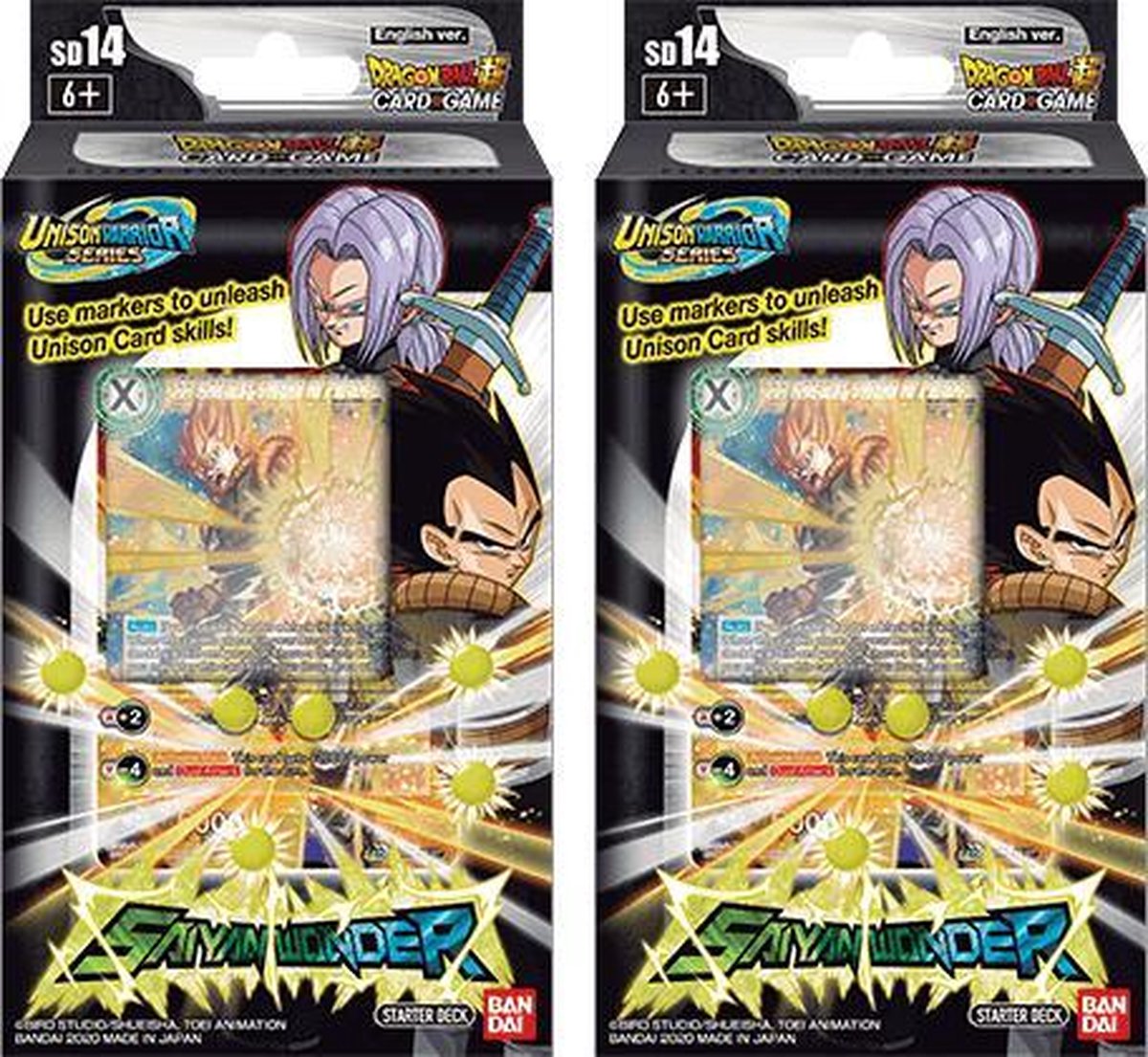 2x TCG Dragon Ball Super Card Game Saiyan Wonder Starter Deck SD14 - Black Deck - Vegeks - DBS kaartspel - DBSCG - SCG