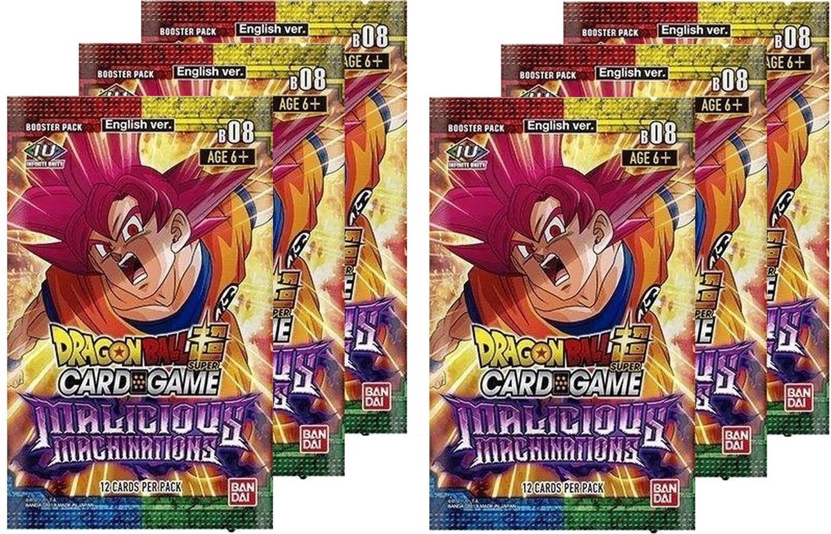 6x TCG Dragon Ball SCG Malicious Machinations Booster Pack - Booster Packs - Series 8 - B08 - TCG - Dragonball Super kaarten