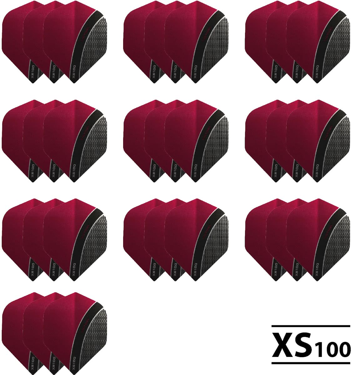 10 - Sets XS100 Curve 100 micron flights - Rood