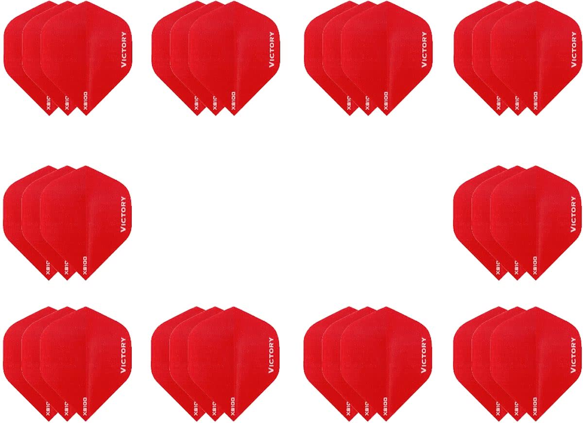 10 sets (30 stuks) Super Sterke Rode Poly XS100 - flights - dartflights