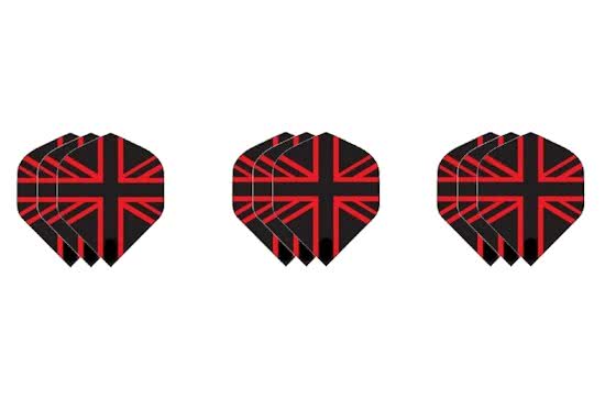 3 sets (9 stuks) Dragon darts Britse vlag zwart rood dart flights – darts flights