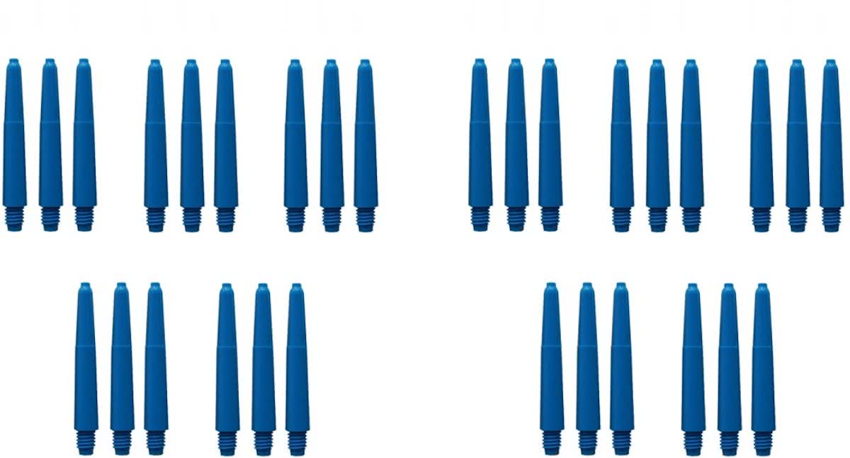 Dragon Darts dart shafts - 10 sets (30 stuks) - Short - blauw - darts shafts