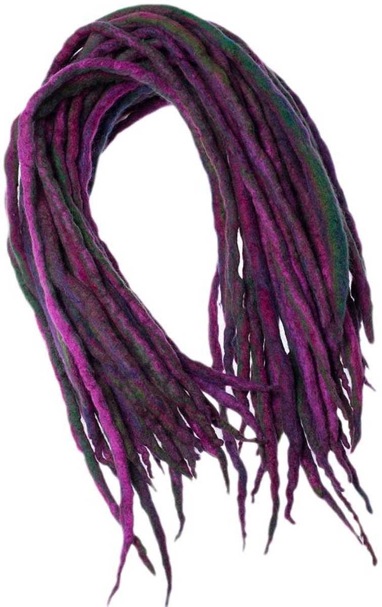 Dragon Dreads Dreadlocks Mix & Match 10 Wool Paars/Groen