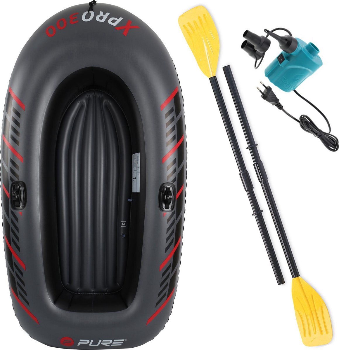 Dragon Sports XPRO 300 – opblaasboot – 2-3 persoons - inclusief – peddels – en elektrische pomp – rubberboot - opblaasbare boot