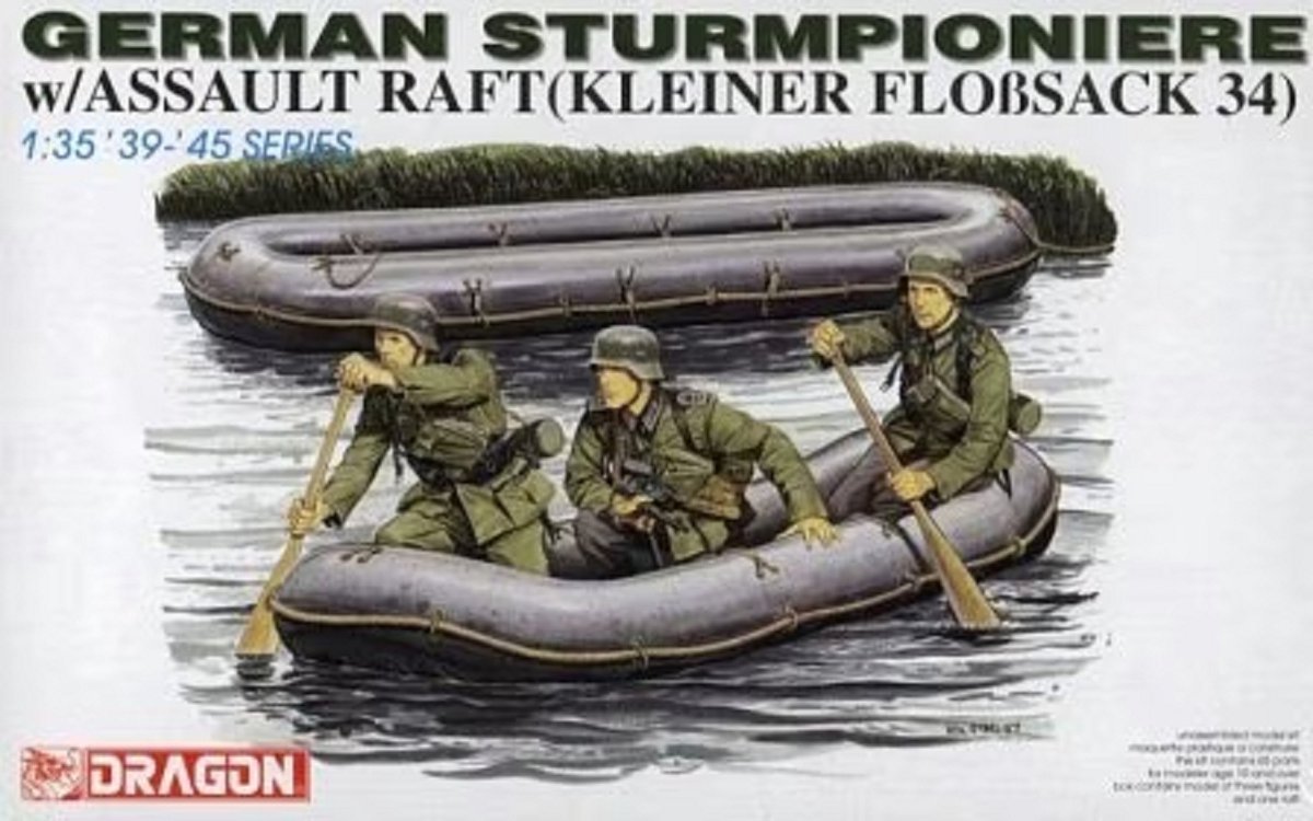 1:35 Dragon 6076 German Sturmpioniere - w/Assault Raft - Kleiner Flossack 34 Plastic kit