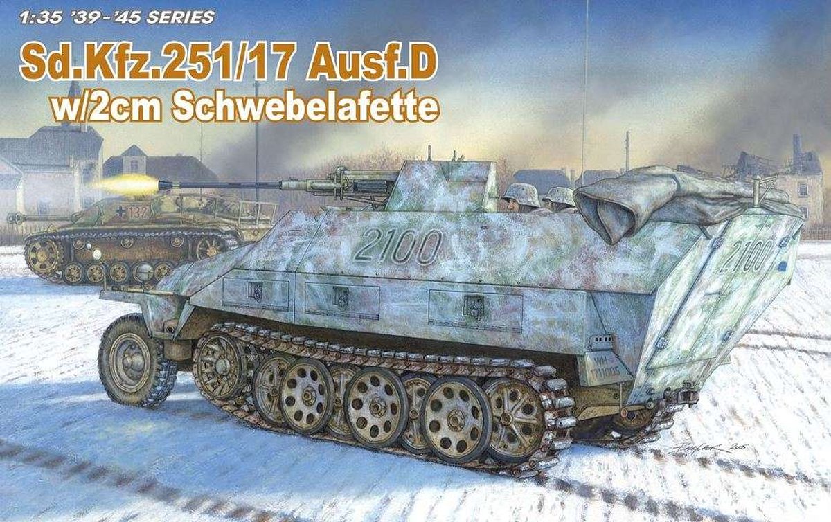 1:35 Dragon 6292 SD.KFZ.251/17 Ausf.D W/2CM Schwebelafette Plastic kit