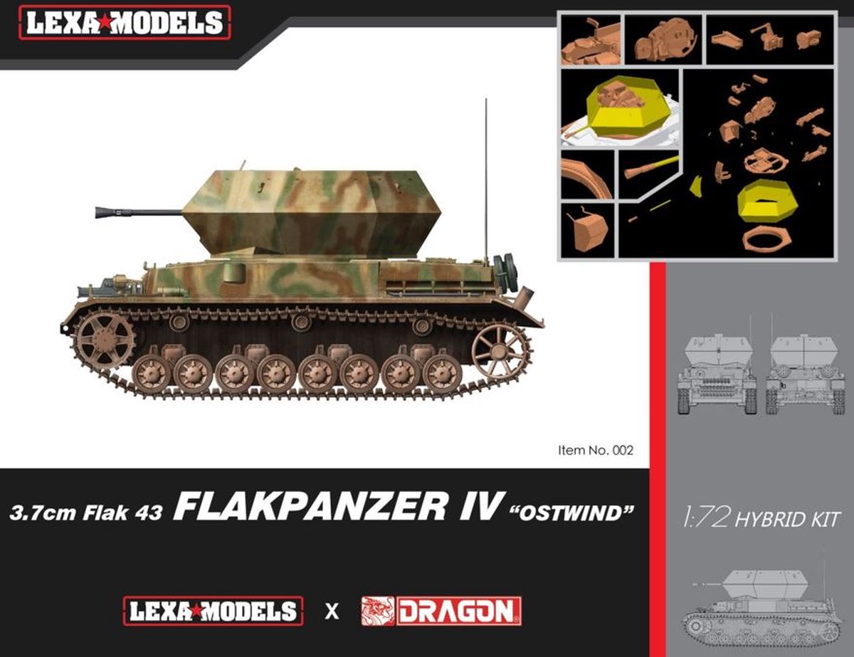 Dragon - 1/72 3.7cm Flak 43 Falkpanzer Iv Ostwind (7/21) *dra7535 - modelbouwsets, hobbybouwspeelgoed voor kinderen, modelverf en accessoires