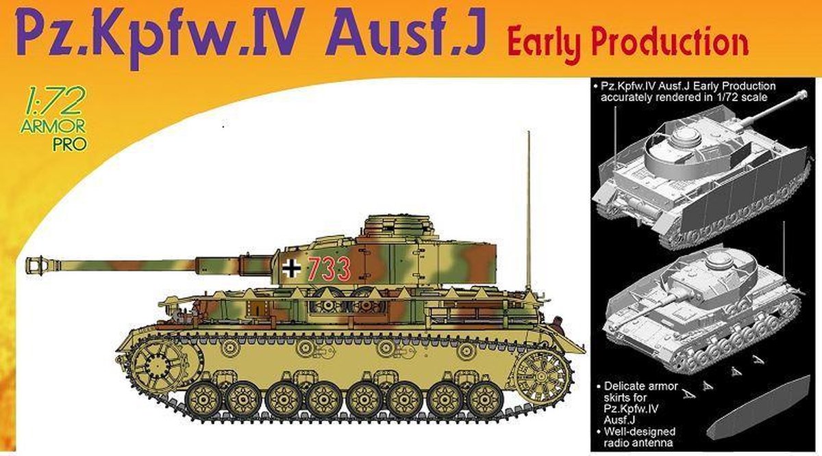 Dragon - 1/72 Pz.kpfw.iv Ausf.j Early Production (9/20) * - DRA7409
