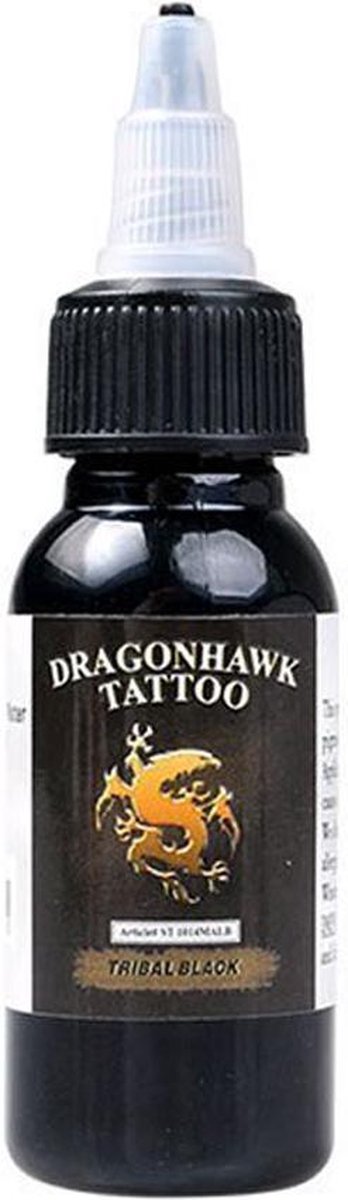 Dragonhawk Tribal Black - tattoo inkt - zwart - lijnwerk - 30ml (1oz)