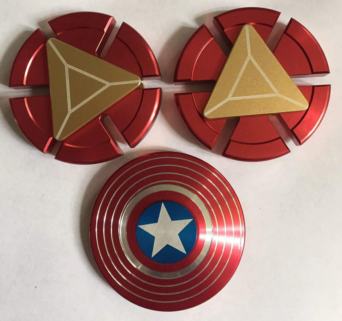 Anti Stress Fidget Spinner ( 2 Iron man + 1 Captain America ) 3 stuks