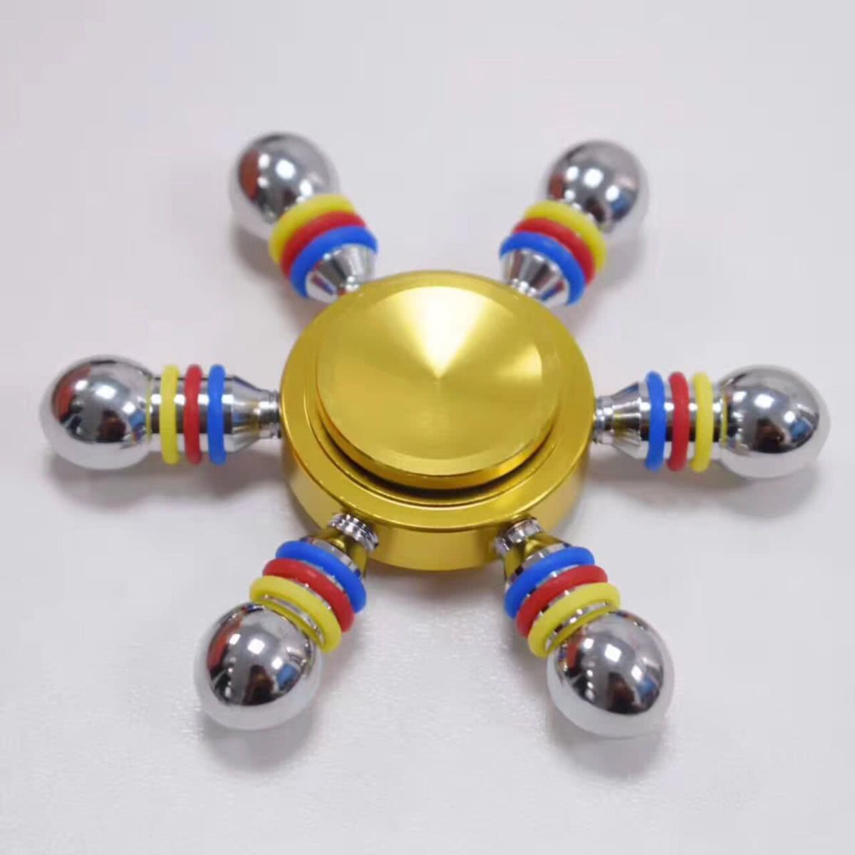 Fidget Spinner Rainbow (R 608) Metaal 6 vleugels/demontabele vleugels