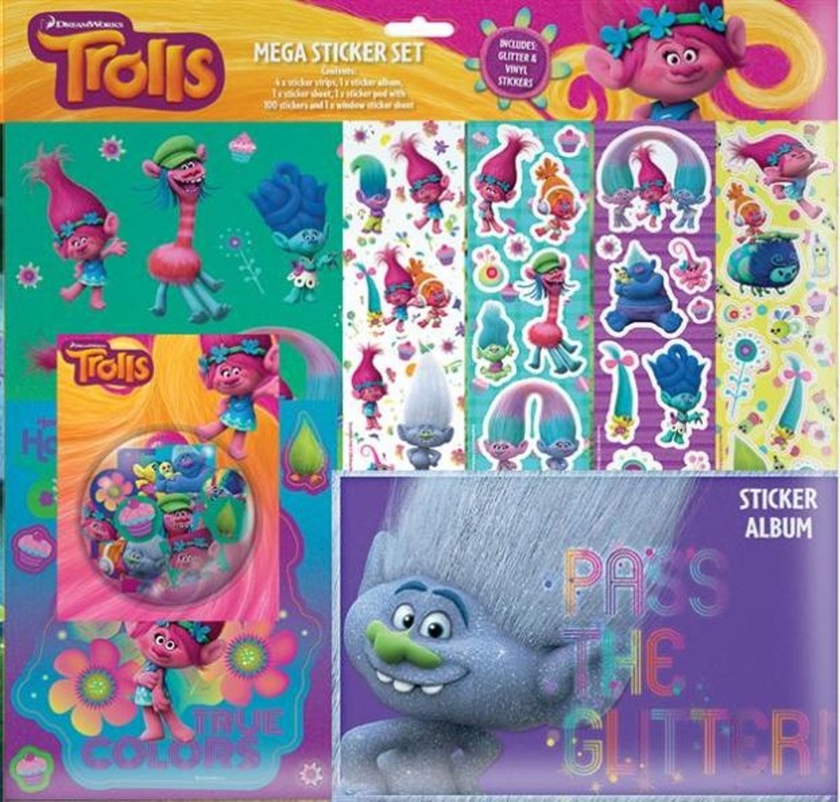 Dreamworks Stickerset Trolls 8-delig