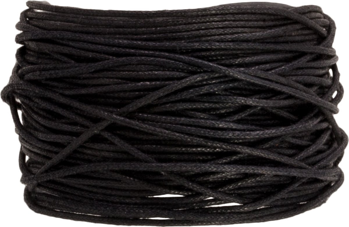 Basic Quality Waxkoord (0.5 mm) Black (10 Meter)