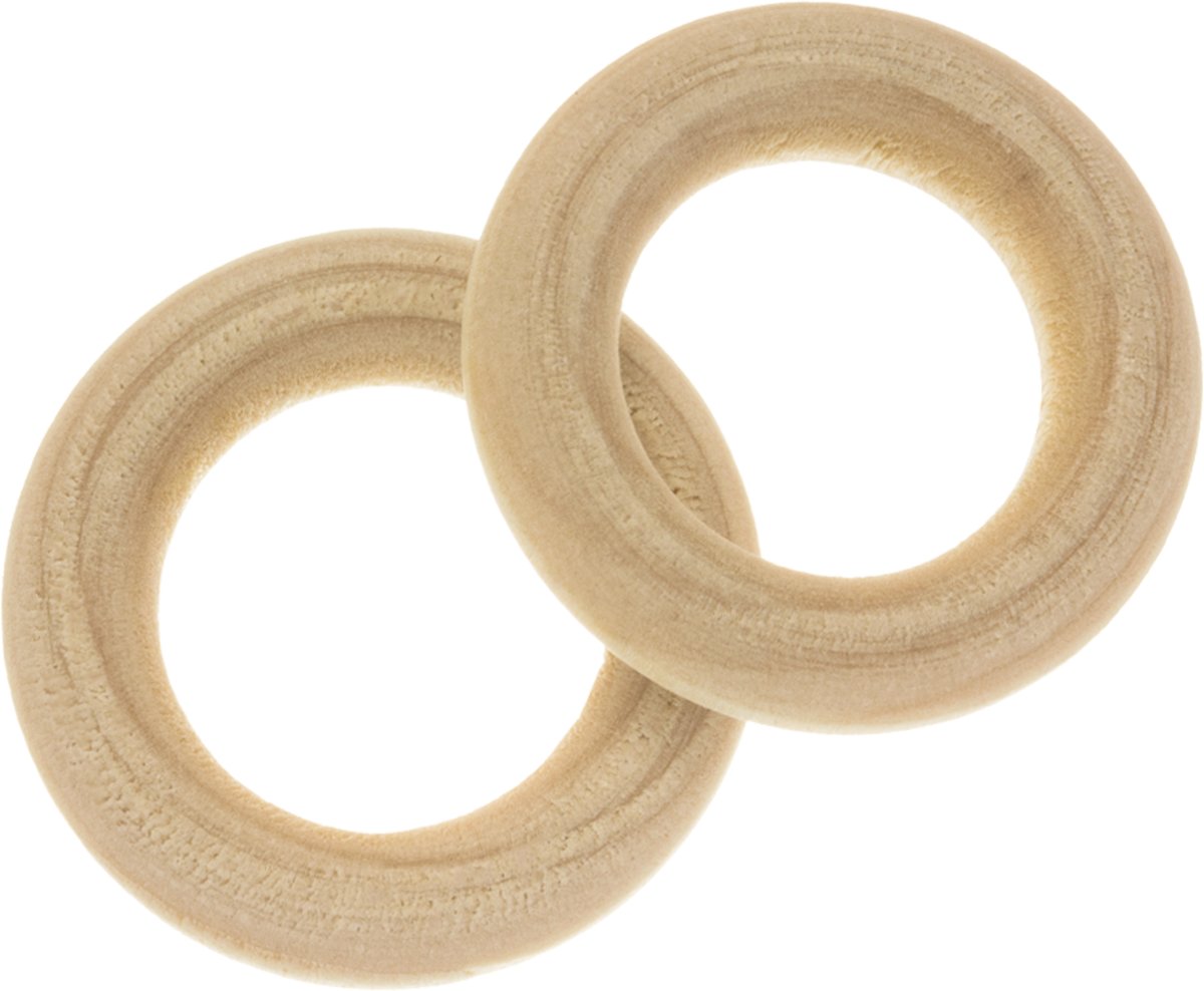 Blanke Houten Ring (30 x 6 mm, gat 17 mm) 20 stuks