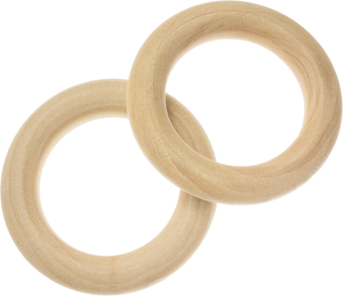 Blanke Houten Ring (55 x 10 mm, gat 35 mm) 10 stuks