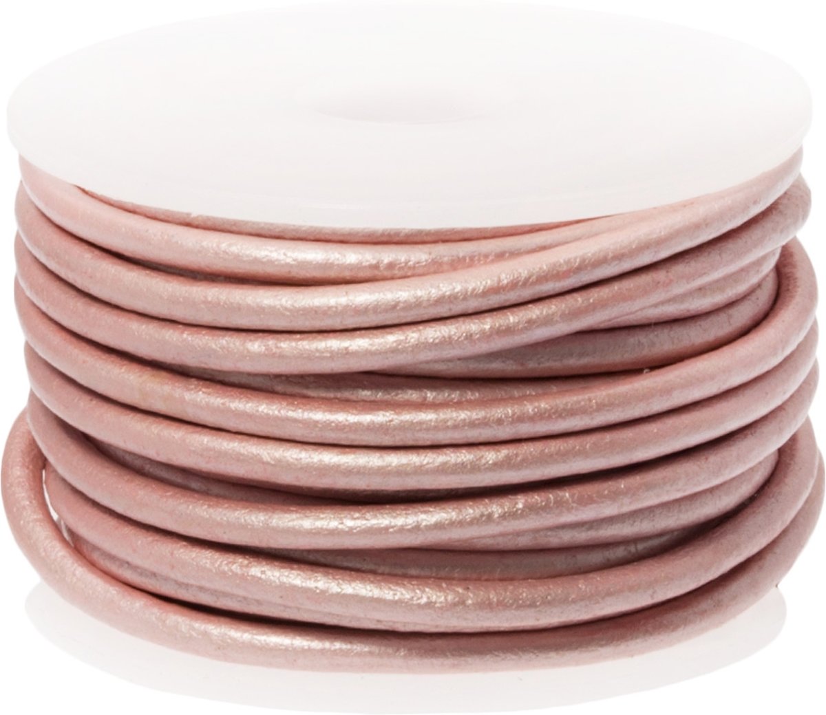 DQ leer Metallic (2 mm) Soft Pink (5 Meter)