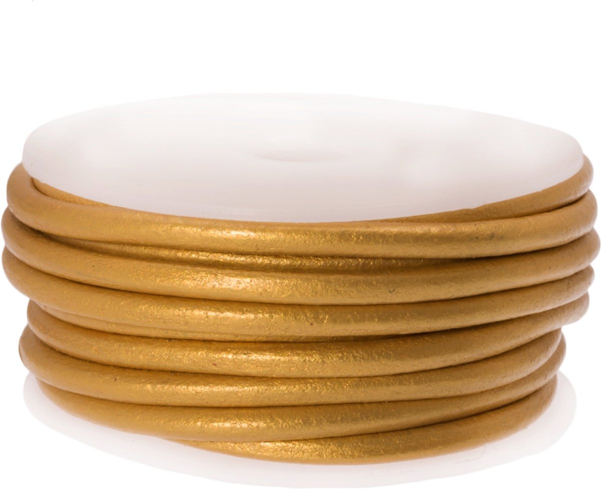 DQ leer Metallic (3 mm) Gold (5 Meter)