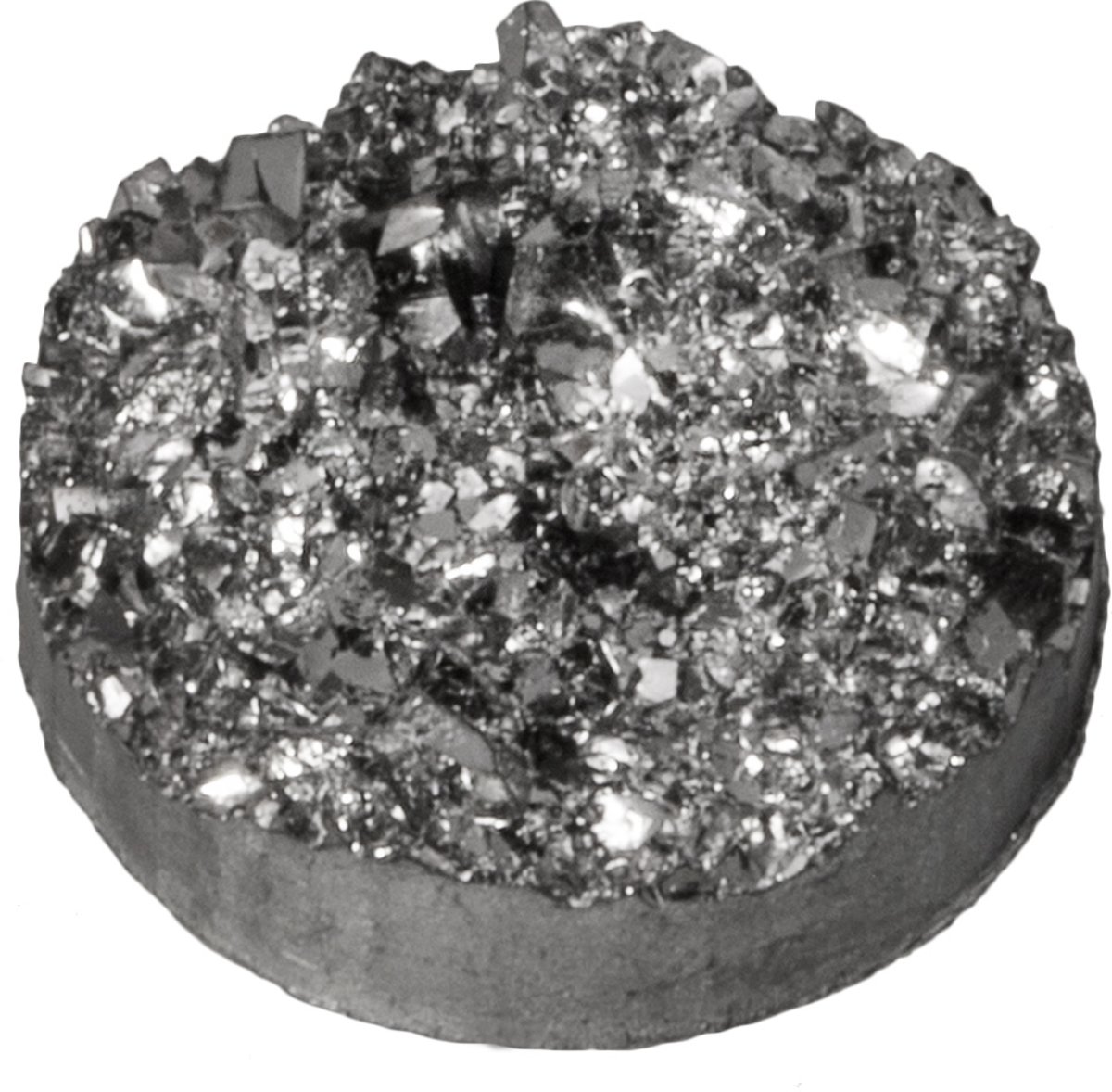 Druzy Cabochon (14 mm) Silver Black (5 Stuks)