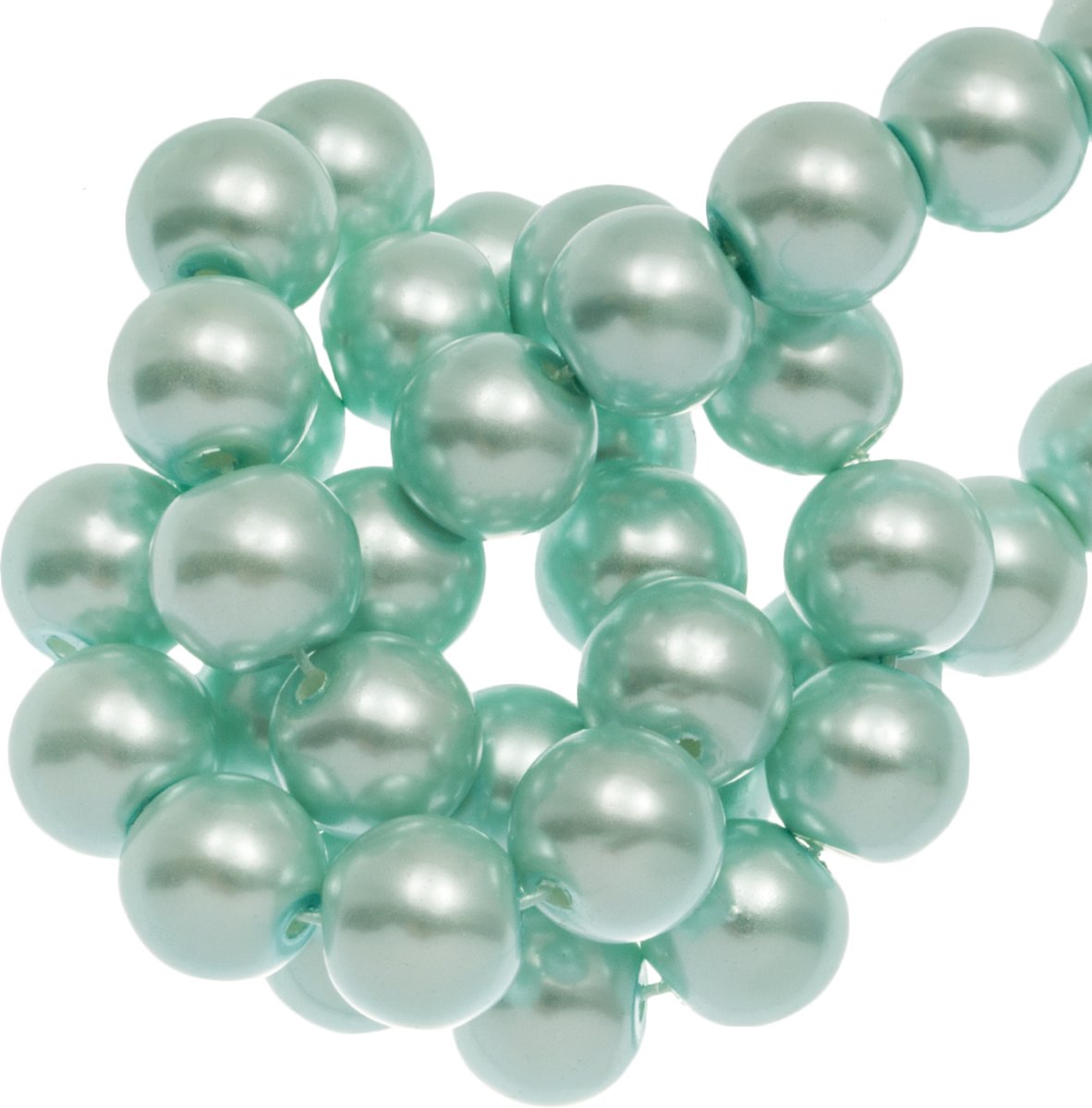 Glasparels (10 mm) Mint Green (88 Stuks)