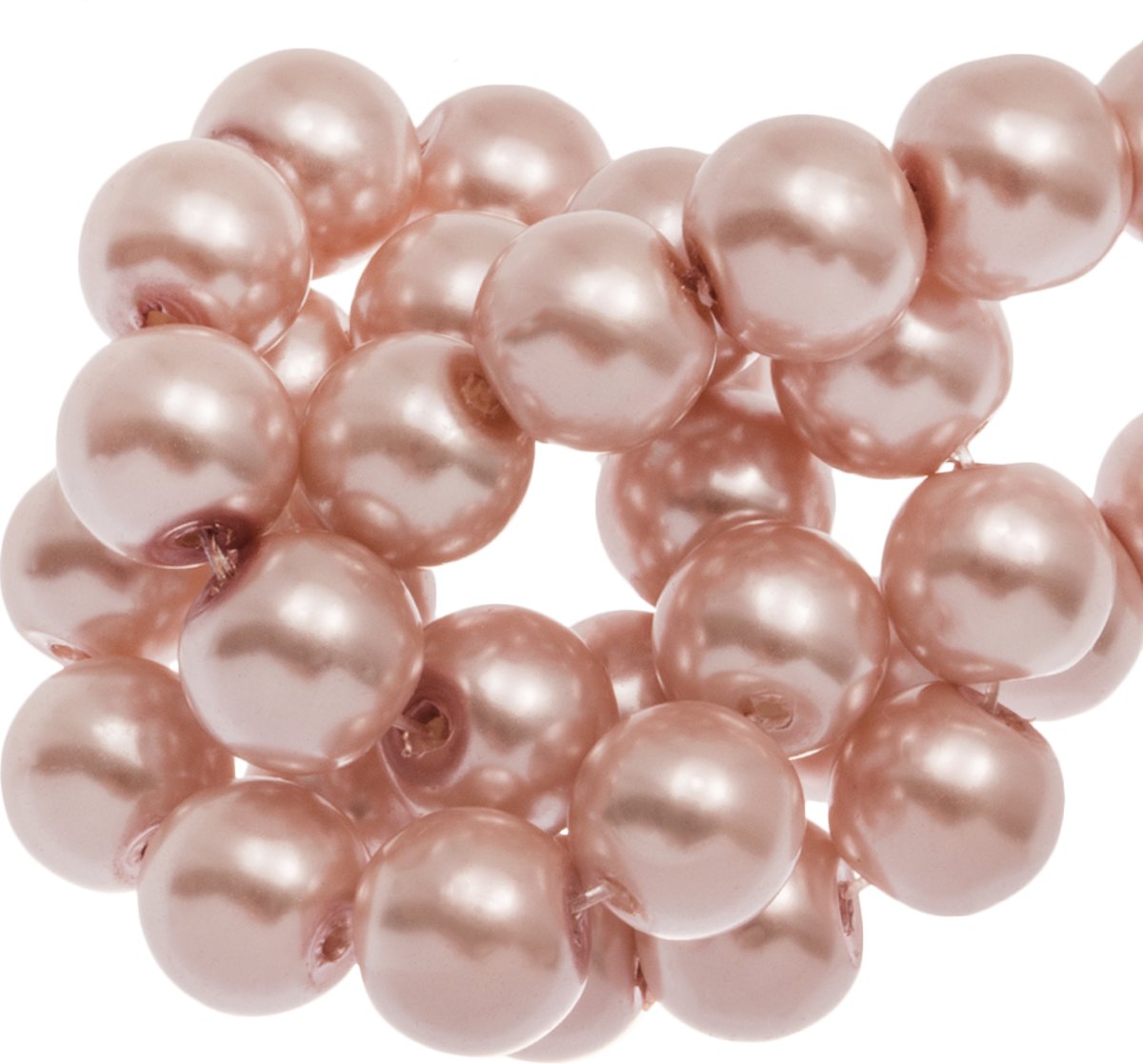 Glasparels (10 mm) Pink Nude (88 Stuks)