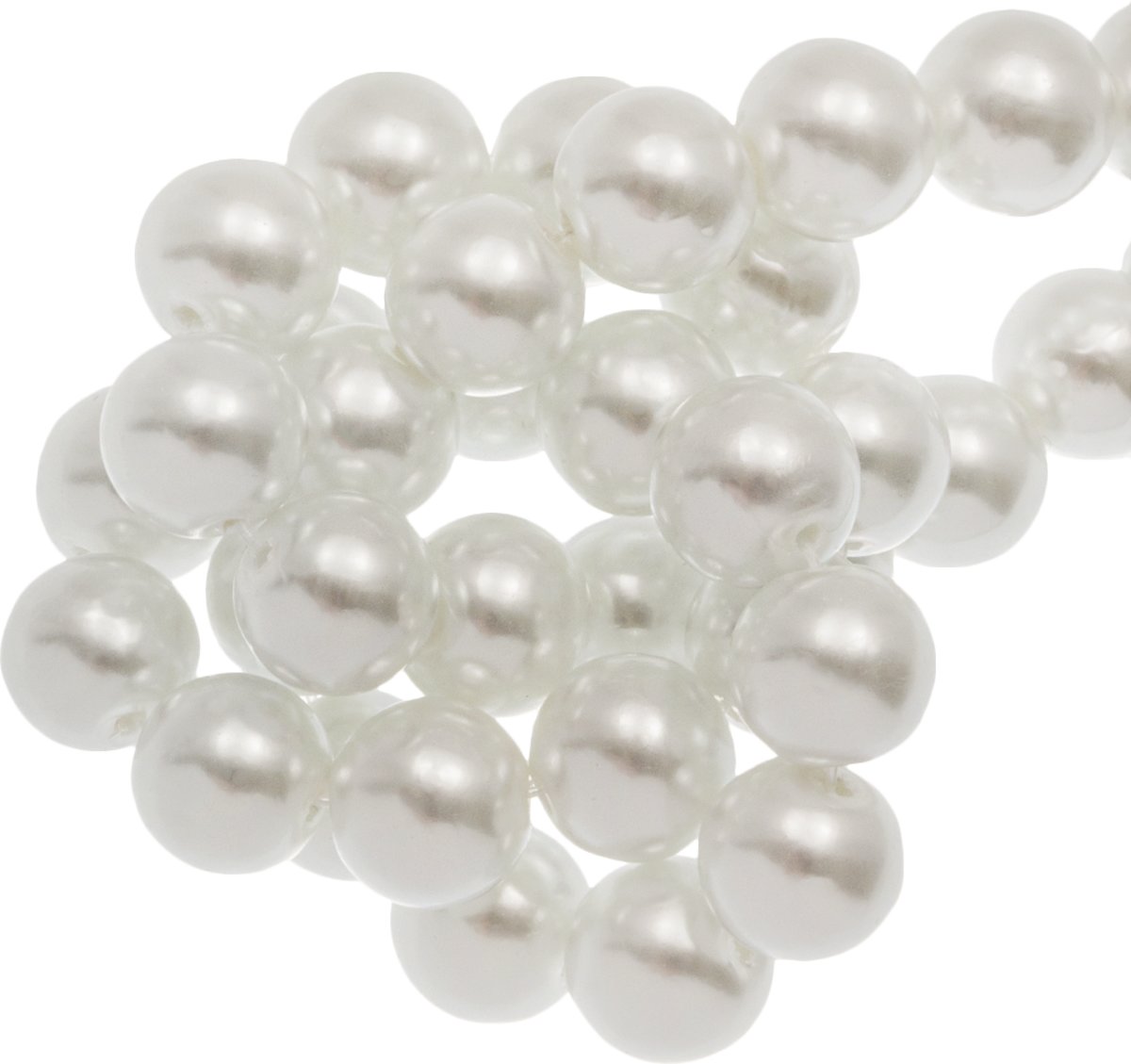 Glasparels (10 mm) Snow White (88 Stuks)