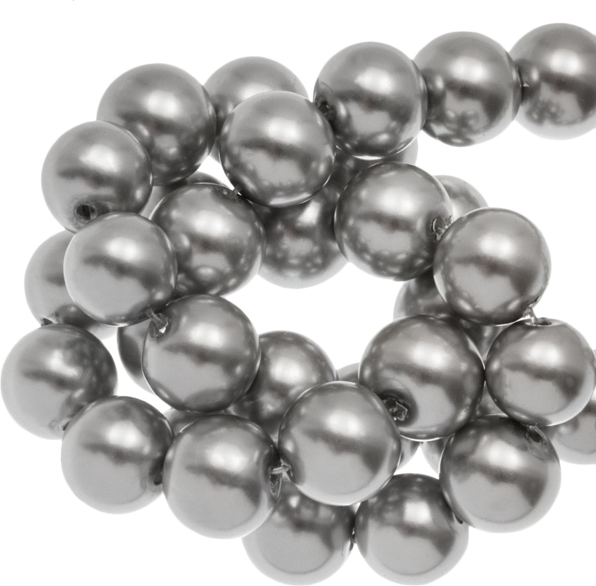 Glasparels (6 mm) Silver Grey (160 Stuks)