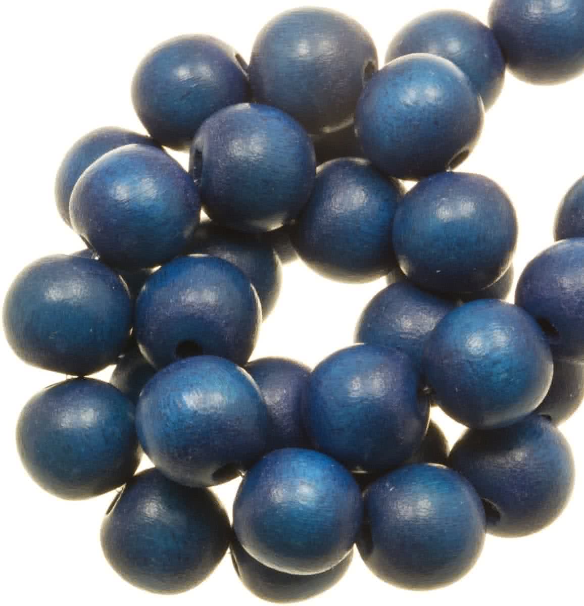 Houten Kralen Vintage Look (10 mm) Cobalt Blue (86 stuks)