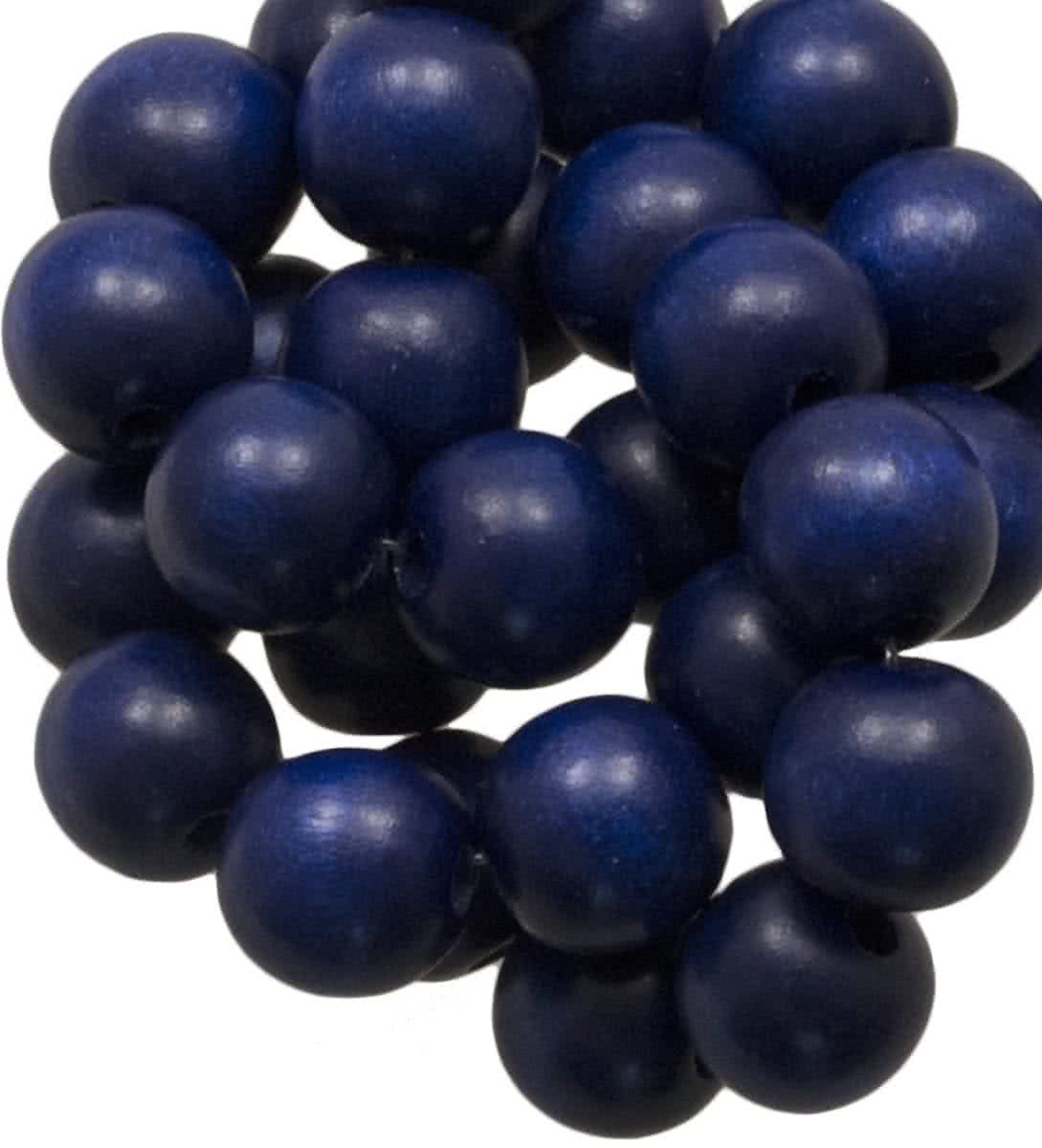 Houten Kralen Vintage Look (10 mm) Dark Blue (86 stuks)