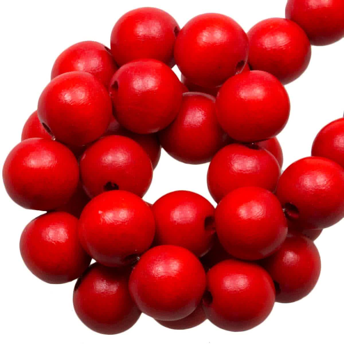 Houten Kralen Vintage Look (10 mm) Red Rose (86 stuks)