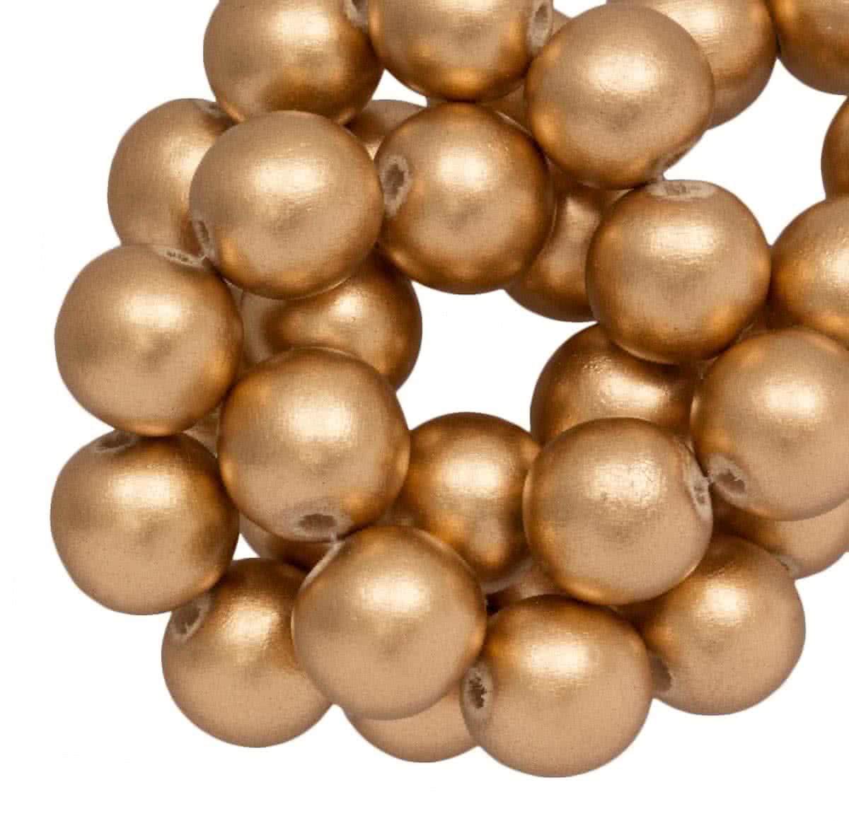 Houten Kralen Vintage Look (12 mm) Gold (70 stuks)
