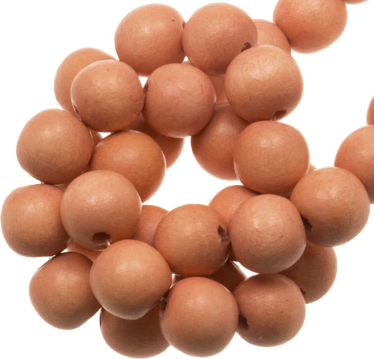 Houten Kralen Vintage Look (8 mm) Orange Pastel (208 stuks)