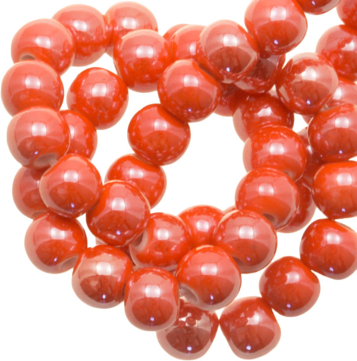 Keramiek Kralen (6 mm) Bright Orange (25 Stuks)